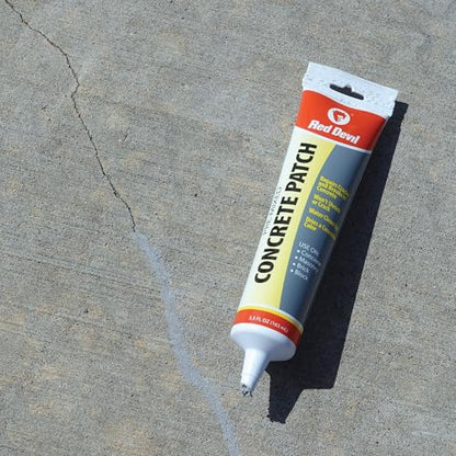 Red Devil 0645 Concrete Repair Patch, Cement Crack Filler, 5.5 Oz Squeeze Tube, Pre-Mixed, Pack of 1, Gray, Made in USA - size: 5.5 Oz, style: 1 - Pack
