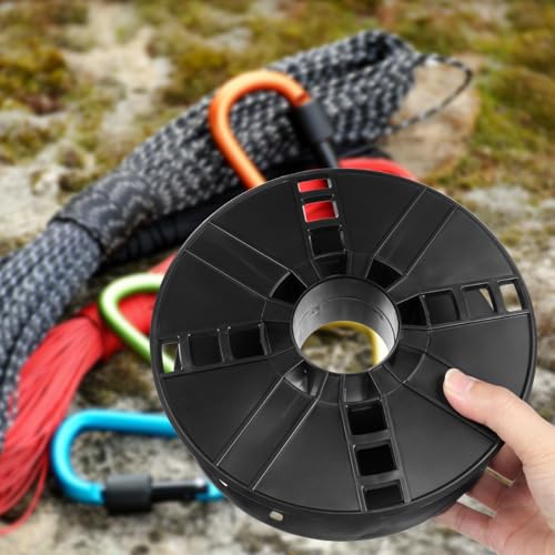 UKCOCO 2pcs Plastic Cord Cable Storage Reel, Lightweight Durable Organizer for Camping, Caravan, Motorhome, Black, 7.87x2.24x4.21inch
