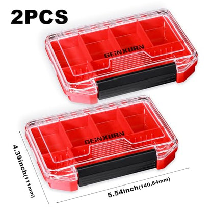 Geinxurn IPX4 Waterproof Small Storage Parts Organizer, Small Parts Case with Removable Dividers, Screwdriver Bit Set Box(2 Boxes) - style: DMBQC-7D