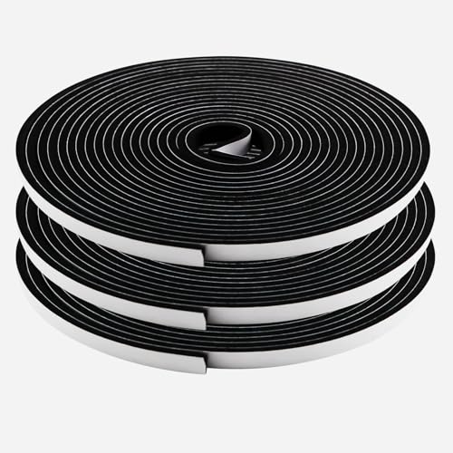 50Ft Weather Stripping Door Seal Strip, Strong Adhesive, Noise-Reduction, Weatherproof Foam Tape Insulation Weather Stripping Door Seal Foam Tape for Doors Windows 1/2 in Wide x 1/8 in Thick - size: 50FT