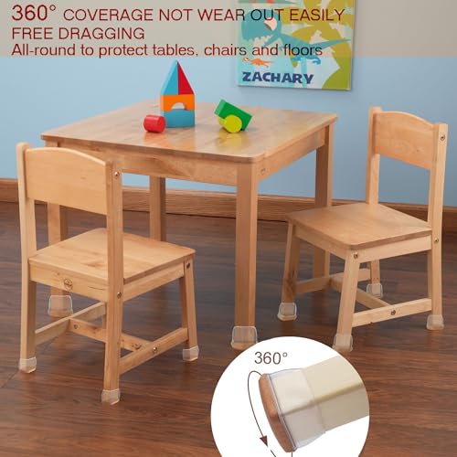 8 Pcs Extra Large Chair Leg Floor Protectors - Felt Furniture Pads for Hardwood Floors, Clear Silicone Chair Leg Covers Caps, Furniture Floor Protectors, Prevent Scratches and Noise(Fit 1.4"-1.8") - size: Large