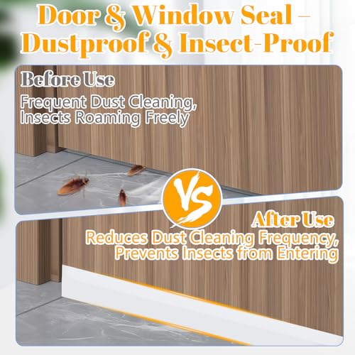 ZOMPAGO Weather Stripping 1.8in x 16.4FT Clear SiliconeDoor Seal Tape for Windows Draft Blocker Insulation Self Adhesive Removable for Home Garage RV - size: 1.8" X 16.4ft