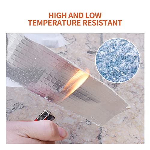 TAPEBEAR Butyl Tape, Waterproof Sealing Tape Aluminum Foil Tape, for RV Repair, Window, Silicone, Glass & EDPM Roof Leak Patching, Boat and Pipe Sealing, Silver, 6inch x16feet - size: 150mm x 5m