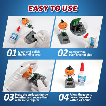 Plastic Glue Repair Kit, 35g Heavy Duty Super Glue for Plastic, Strong Adhesive for ABS, PVC, Acrylic, PLA, Miniatures, Model Cars, 3D Printing, Bonder Kit