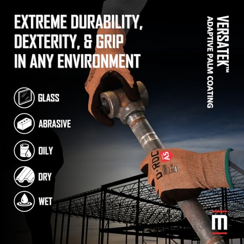 MAGID D-ROC ANSI A5 DX+ Technology VersaTek Grip Work Gloves, 1 Pair, Size 10/XL, DXPG53 - size: 10/XL, style: 1 Pair