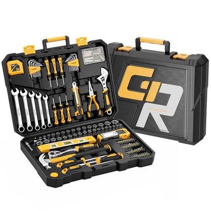 GRENPRO 219PCS Tool Set Tool Kit For Home, Car Motorcycle Automotive Basic Dorm Starter Household Hand Tool Kits, Mechanics Tools Set For Women, Portable Plastic Tool Boxes Organizers And Storage Case - style: Yellow Hand Tool Set 219PC