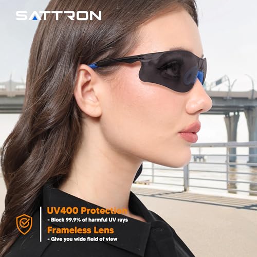 Safety Glasses Tinted 3 Pack, Protective Eyewear for Men Women UV Protection ANSI Z87.1, Safety Sunglasses Bulk Scratch Impact Resistant Eye Protection with Nose Pads for Construction Work Smoke - color: Smoke Lens/Blue Temples, style: 3 Pack