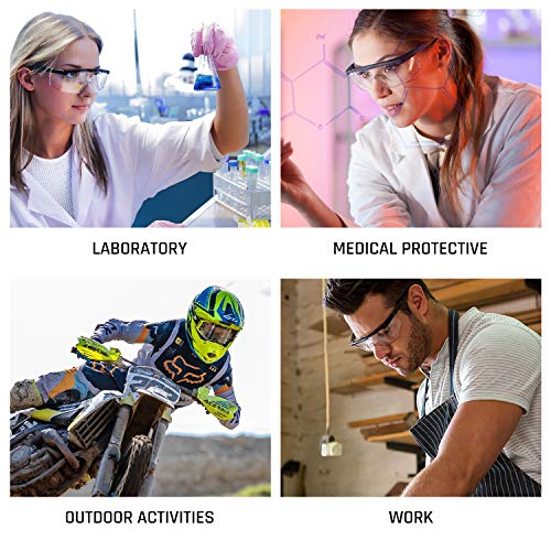 Safety glasses Industrial Goggles with Anti-fog Lens, Clear Safety glasses with Anti-Scratch UV400 protection Lens Goggles Eyeglasses - color: Black Frame