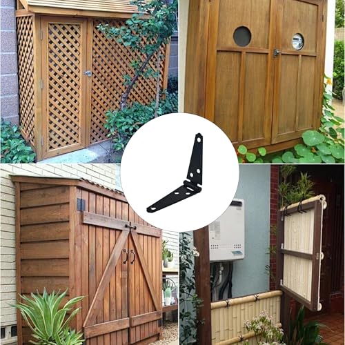 6Pcs 3-Inch Heavy Duty Iron Strap Hinges, Matte Black Gate Tee Hinges for Shed, Fence, Cabinet, Wood Gate Applications with Mounting Screws - size: 3 Inch