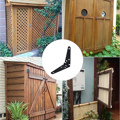 6Pcs 3-Inch Heavy Duty Iron Strap Hinges, Matte Black Gate Tee Hinges for Shed, Fence, Cabinet, Wood Gate Applications with Mounting Screws - size: 3 Inch