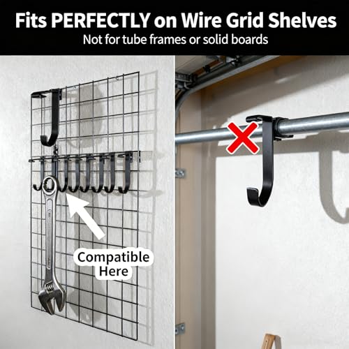 6-Pack Heavy-Duty Bike Hooks for Garage, Ceiling & Wall Storage, Holds up to 50 lbs, Black