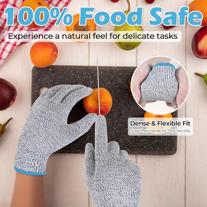 HANDLANDY Kids Cutting Gloves, Food Grade Safety Gloves for Cooking, Fishing, Whittling, Wood Carving - size: XX-Small