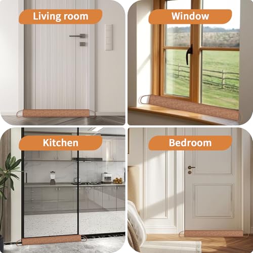 QUOLIX Triangle Under Door Draft Stopper Bottom Door Gap Filler & Seal Windproof Coating Cover Fits 30” to 36” Door Block Noise, Sound, Hot Air, Light, Bugs Easy Install Draft Blocker (32 inch-Brown) - size: 32-Brown
