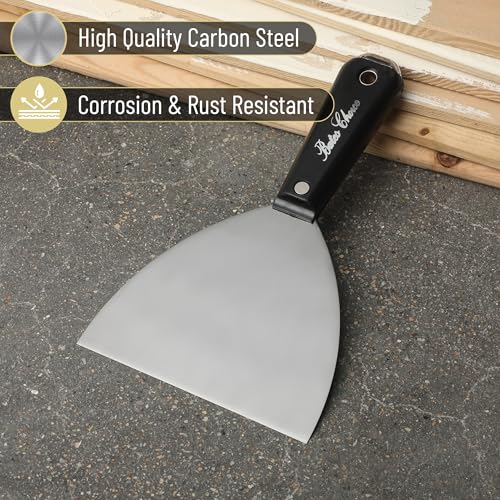 Bates Choice 5-Inch Carbon Steel Flexible Putty Knife, Metal Scraper, Drywall Spackle Knife, Paint Scraper Tool, Wall Scraper, Metal Putty Knife, Drywall Putty Knife - color: Black, size: 5 Inch