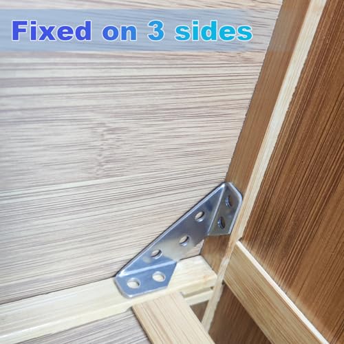 ELANE L Brackets for Wood with Screws,16 Pack Corner Brackets for Wood,Small L Brackets for Furniture Chair Drawer Cabinet (16)