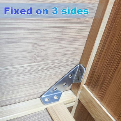 ELANE L Brackets for Wood with Screws,16 Pack Corner Brackets for Wood,Small L Brackets for Furniture Chair Drawer Cabinet (16)
