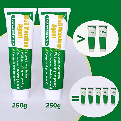 Wall Patch Repair Kit, 500g Wall Mending Agent Drywall Repair Putty & 8 Inch Mesh Drywall Repair Kit, with Scraper and Sandpapers. - size: 500g Spackle & 8inch Patch
