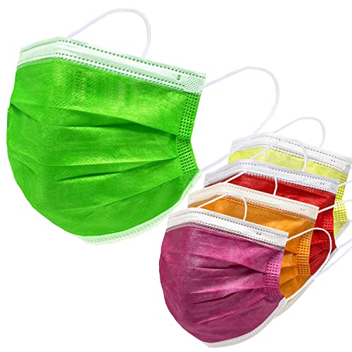 Disposable Safety Mask 3 Layer Protection Face Mask for Adults 50 pcs (Assorted Colors 4) - color: Assorted Colors 4