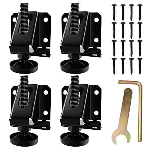 LOSCHEN 4 PCS Heavy Duty Adjustable Leveling Feet for Furniture,Hexagon Nuts Lock Furniture Legs Levelers,for Table, Cabinets, Workbench,Shelving Units and More - size: 4 Pcs