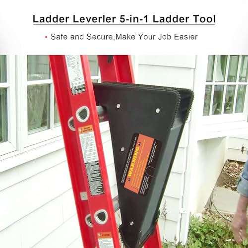 Ladder Leveler,Ladder Jacks,Ladder Stabilizer Tool with Storage Easy to Use for All Surfaces and Uneven Ground