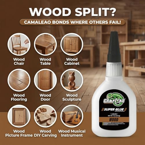 Wood Super CA Glue 1oz +1g Kit, Professional Clear Glue for Woodworking & Woodturning, Industrial Strength Instant Cyanoacrylate Adhesive for Stabilizing Crack, CA Finish, Spalted Wood, Gap-Filling - size: 1 Oz., style: Wood Glue