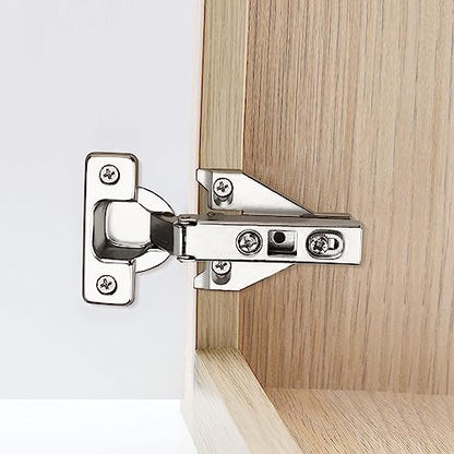 Probrico 24 Pairs（48 Pack） Kitchen Cabinet Hinges for Face Frame Cabinet, Concealed Cabinet Hinges Brushed Satin Nickel with Mounting Screws - size: 24 Pairs
