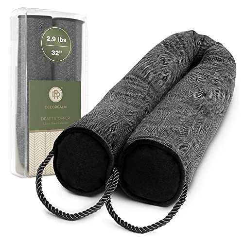 Heavy Duty Under Door Draft Stopper and Noise Blocker, Sound Proof Under Door Draft Guard for Doors and Windows, Provides Air Insulation and Weather Stripping for Doors (Black, 32 Inches) - color: Charcoal, size: 32"