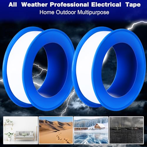 Pushglossy 100 Rolls PTFE Tape 1/2 x 520 Inches Plumbers Waterproof Sealant Plumbing Tape for Shower Head Repairing Water Pipe Sealing (White)