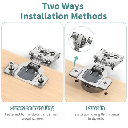 20 Pack 1/2" Overlay 3D Soft Close Hinges for Face Frame Kitchen Cabinet, 3 Way Adjust, Self Closing Concealed Cabinet Hinges-105 Degree - size: 1/2 inch Overlay