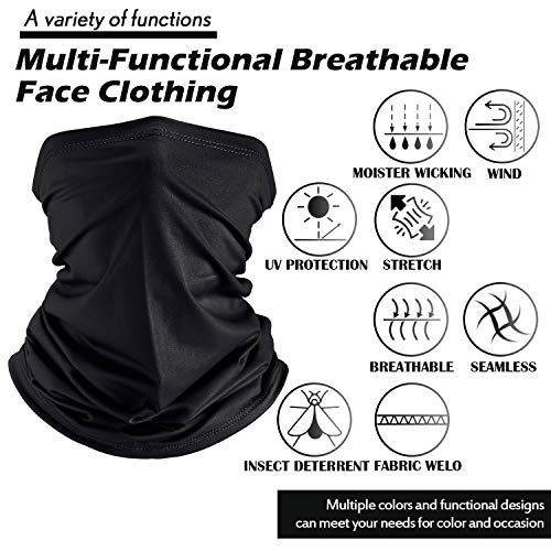 Geyoga Neck Gaiter Bandana Face Mask Summer UV Protection Cooling Breathable Face Mask Neck Scarf Balaclava for Men Women - color: Simple Colors