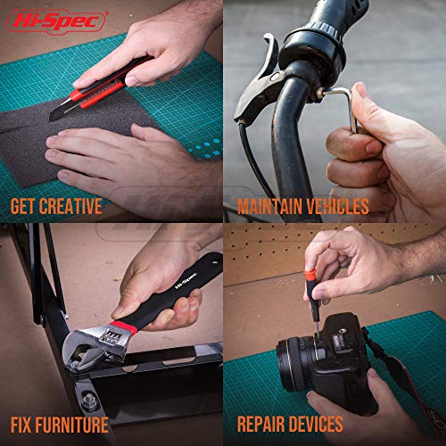 Hi-Spec 49pc Complete Home Tool Kit Set in a Portable Toolbox Case. Essential Household Repair Tools for DIY in The Apartment, Office and College - size: 49 Pcs