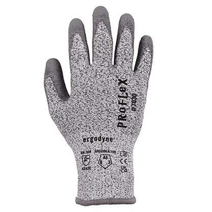 Ergodyne unisex adult ANSI A3 PU Coated CR Gloves, Gray, Small US - size: Small
