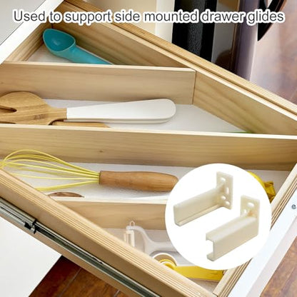 Drawer Track Back Plate Compatible with Prime-Line R 7265, 3/8 in. x 1 in. ABS Hard Materials, Off-White (1 Pair)