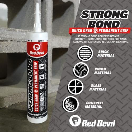 Red Devil 0956 Strong Bond Hybrid Polymer Construction Adhesive and Sealant, 9 Oz., White, 12 Pack - style: 12 Pack