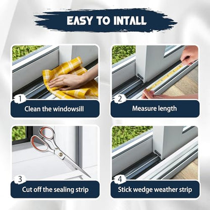 118” Wedge-Shape Window Weather Stripping Door Seal Strip, Self-Adhesive Soundproofing Frame Winter Insulation Foam Tape for Door Frame, Noise Drafts Blocker, Gap Filler, Draft Stopper, White