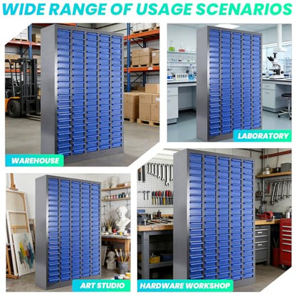 100 Drawers Bolt & Nut Tool Storage Cabinet with ABS Material, 25.8” x 8.66” x 46” Parts Cabinet with Label Stickers & Shelves, Parts Cabinet for Tool Hardware Storage, Auto Repair Shop (100 Drawer) - size: 100 Drawer