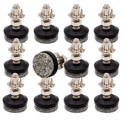HUAYY Furniture Levelers feet pad,Table and Chairs levelers Legs | 2019 Style Height Adjustable Protection Integrated High-Density Felt Pads | Heavy Duty 1/4-20x1 Threaded Shank T-Nuts(12 Pack) - color: Black 12 Pack