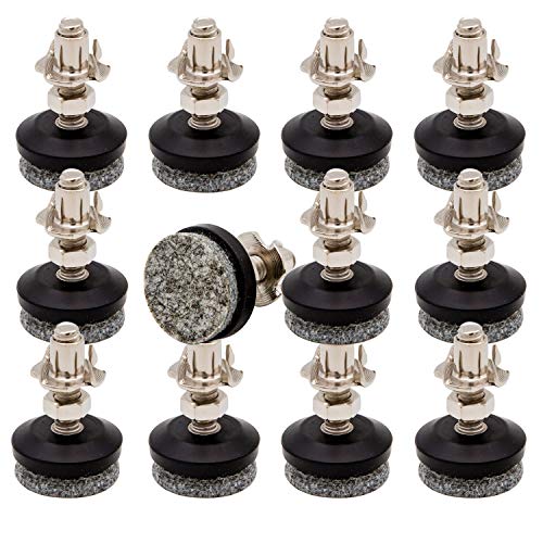 HUAYY Furniture Levelers feet pad,Table and Chairs levelers Legs | 2019 Style Height Adjustable Protection Integrated High-Density Felt Pads | Heavy Duty 1/4-20x1 Threaded Shank T-Nuts(12 Pack) - color: Black 12 Pack