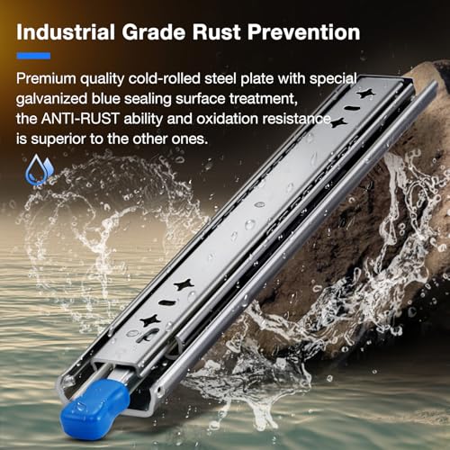 Heavy Duty Locking Drawer Slides Full Extension Runners with Lock 12 14 16 18 20 22 24 26 28 30 32 34 36 38 40 Inch Side Mount Rails for Drawer Capacity 229lb 1 Pair - size: 24 Inch