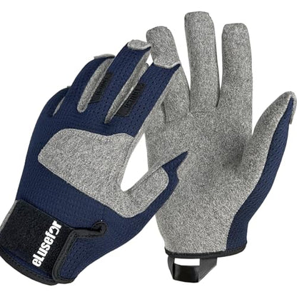 Nimble Control Work Gloves - 100% Tactile Feel,Patented Wrap-Finger Fit,Knuckle Touchscreen,Impact Protection - Mechanic,Shooting,Driving,Patrol,Garden. - color: Blue, size: X-Large