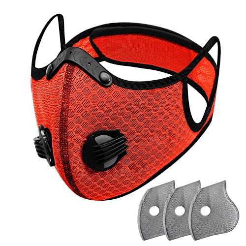 FULIER Dust Face Mask Anti-Fog Outdoor Cool Sports Mask Reusable Face Protection - color: Orange