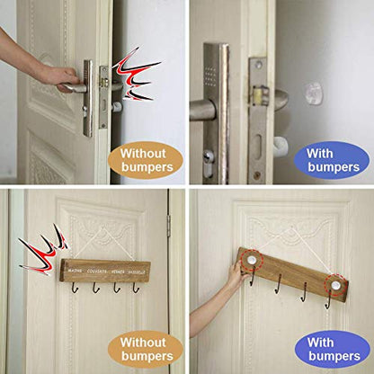 18pcs Furniture Bumpers, Silicone Adhesive Clear Bumpers Noise Dampening for Door Cabinet Drawers - size: 18mm/21mm, 10.5mm