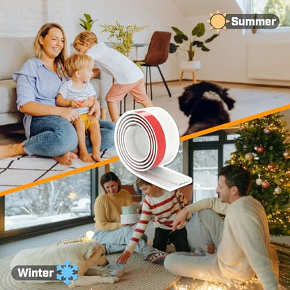 Door Draft Stopper, Under Sweep for Bottom of Door, Weather Stripping Seal, Garage Window Blocker for Noise and Cold Air, Installs Quickly and Easily, White 2" W x 39" L (39" L - 2 Pack) - size: 39" L-2Pack