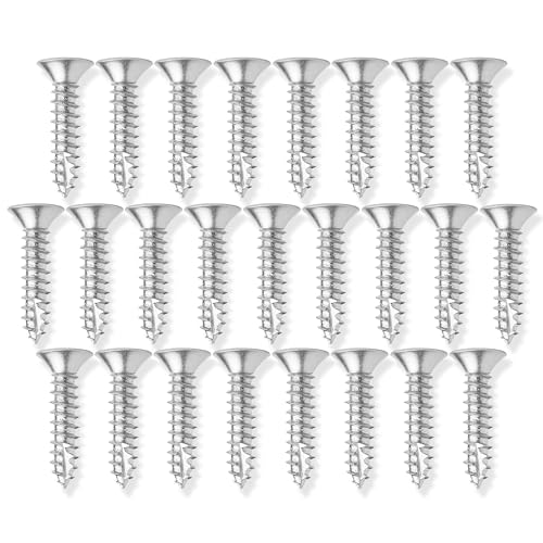 Cauldham Chrome Wood Screws #9 x 1 Inch for Door Hinges - 25 Pack - color: Chrome