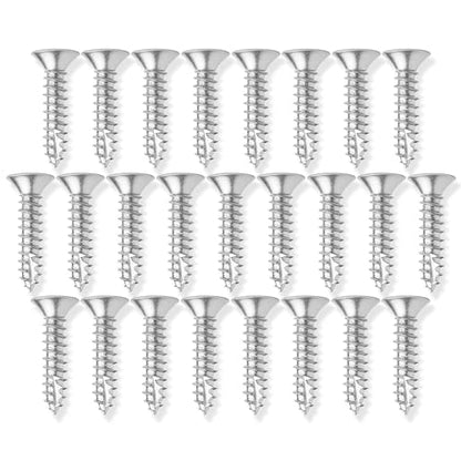 Cauldham Chrome Wood Screws #9 x 1 Inch for Door Hinges - 25 Pack - color: Chrome