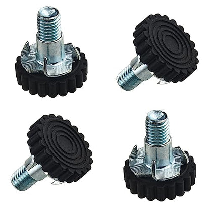 TOVOT 4PCS M10×1.5 Furniture Leveling Feet with Nuts Screw-on Table Leg Levelers Silver(30×33MM)