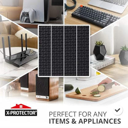 X-PROTECTOR Non-Slip Furniture Pads 8 PCS 1.5” x 5” - Rubber Furniture Grippers - Self-Adhesive Floor Protectors Grips for Furniture Feet! - size: 5 x 1.5 inch