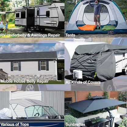RV Underbelly Tape Camper Travel Trailer Mobile Home Belly Repair Tape Strong Adhesive Waterproof Tape for RV Material, Awnings Repair, Tear Repair (4" x100ft) - size: 4" x100ft