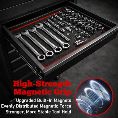 Qidejoy Flexible Magnetic Tool Mat Set, Heavy-Duty Magnetic Tool Tray with PVC Coating, Non-Slip Magnetic Holder for Garage, Auto Repair & Workshop Organization (1)