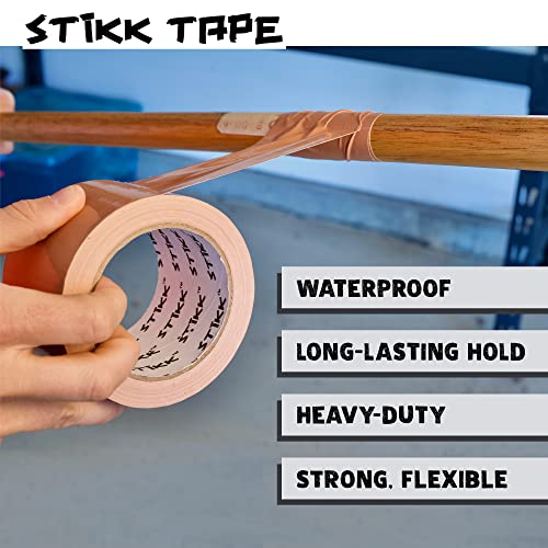 STIKK Duct Tape, White, 3" x 25 Yards, Adhesive Tapes for Repairs, Heavy Duty Waterproof Tape for Household Projects, Commercial HVAC and Construction - color: White
